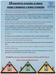 Nasveti svojcem, ki imajo osebe z demenco v domu starejših